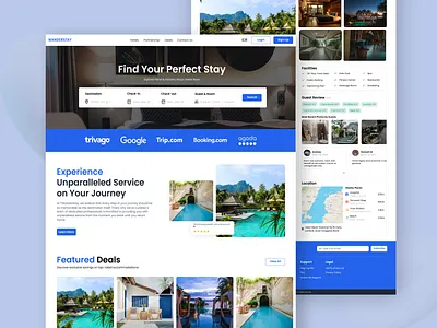 Hotel Deals Website Challenge: Wanderstay animation app branding design figma flat graphic design illustration illustrator logo typography ui ui design uiux ux vector web website