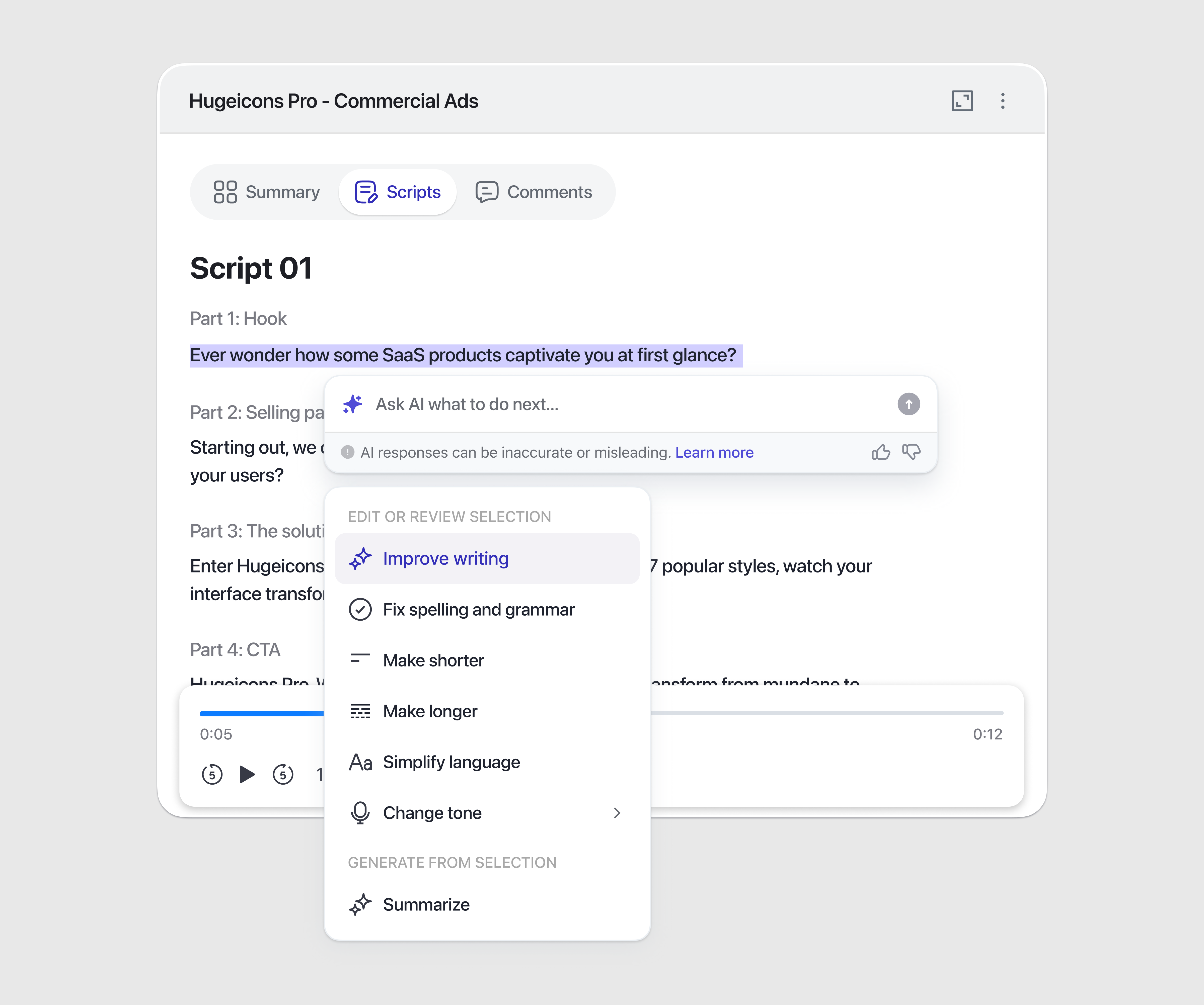 AI Script Writer - SaaS Web Design, UI/UX by Masum Parvej for Halal Lab ...