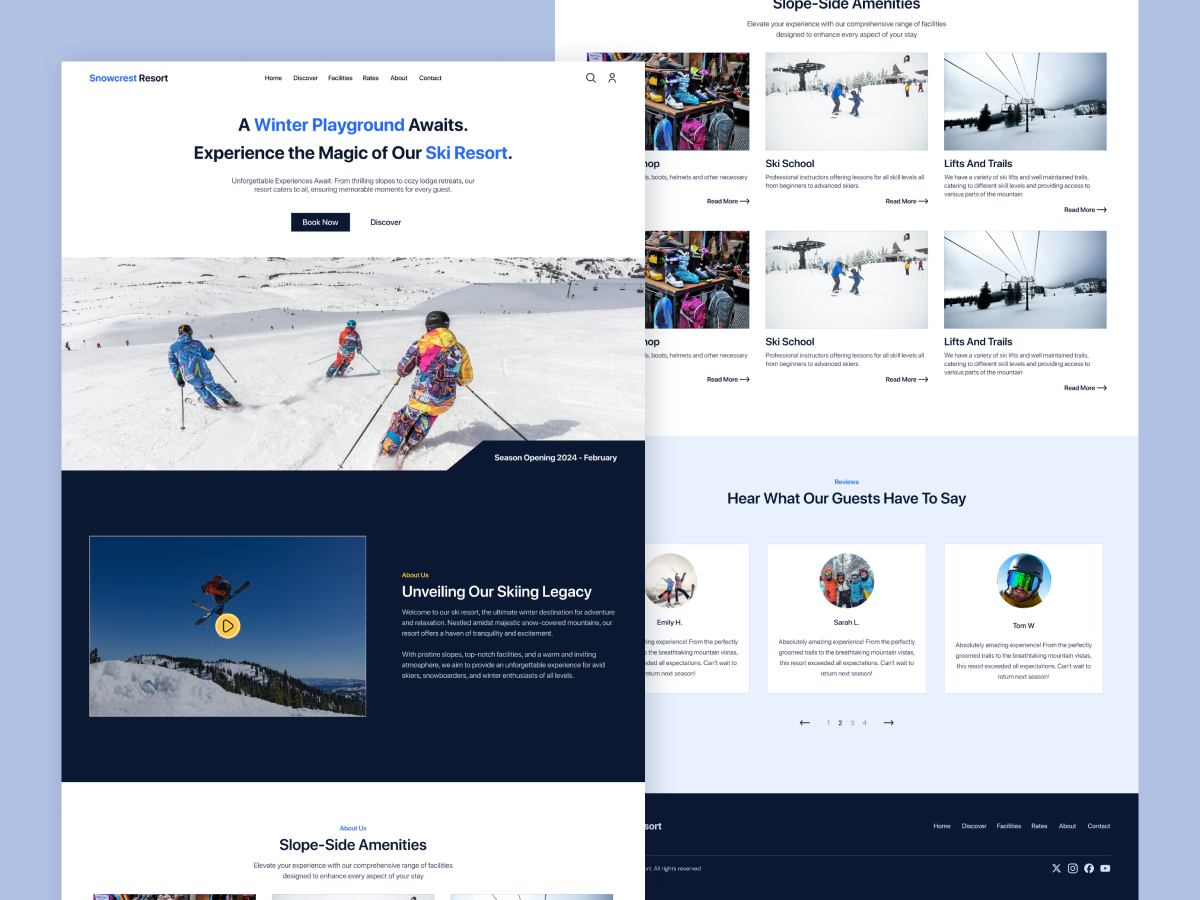 DailyUI #003 - Landing page | Ski resort. dailyui landing page ski resort ui website