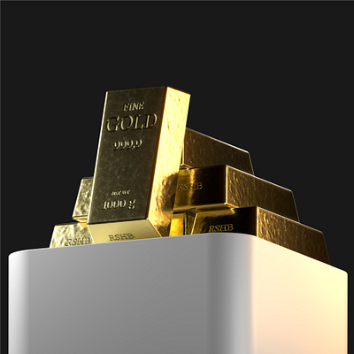A gold bar 3d graphic design