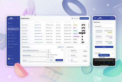 Employee Portal Web Application & Adaptation for mobile devices adaptive credits finance insurance leasing loans portal ui web app