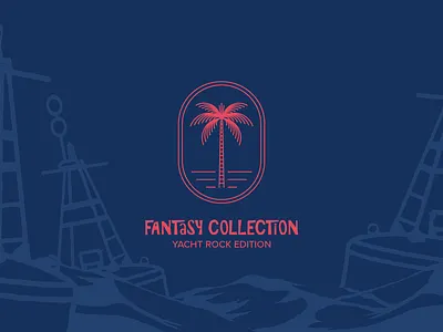 Fantasy Collection NFT Project Logo brand identity branding concept fantasy islands graphic design island line lines linework logo luxury minimalist nft nfts palm palm tree palmtree sea tree yacht