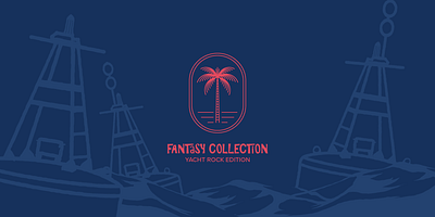 Fantasy Collection NFT Project Logo brand identity branding concept fantasy islands graphic design island line lines linework logo luxury minimalist nft nfts palm palm tree palmtree sea tree yacht