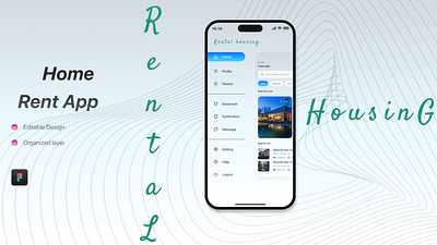 Home rent mobile app app design figma rent ui uiux ux