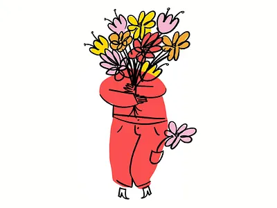 Allergy szn 🌸👃🌸 allergies allergy bouquet design doodle flower funny illo illustration lol person sketch