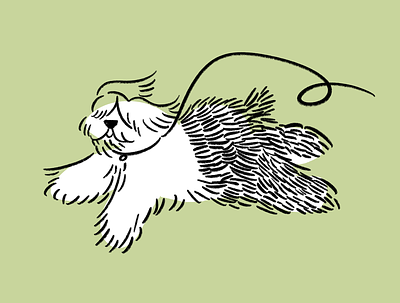 A new leash on life 🦮 design dog doodle funny illo illustration leash lol sheepdog sketch
