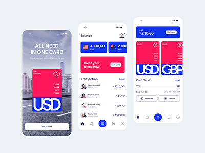 Fintech Mobile App Design @ Flagship figma finance fintech fintech app money transfer payment payment app transactions ui uiux ux virtual card