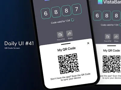 QR Code Screen app daily daily ui dailyui dailyuichallenge design figma qr code qr code screen ui
