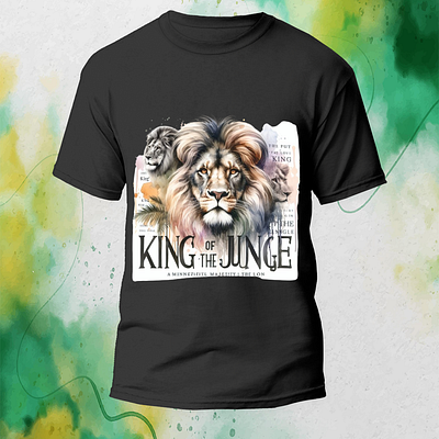 King of the Jungle Lion T-Shirt Design branding ui