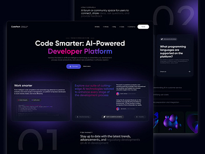 AI-Powered Developer Platform ai artificial coding design development figma intelligence landing machine learning saas ui ux web