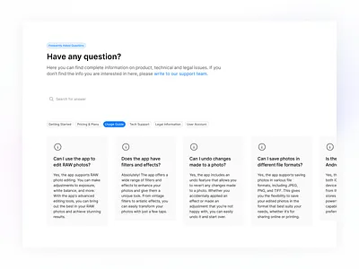 FAQ – Hedonism UI design hedonism ui ui ui kit ux web