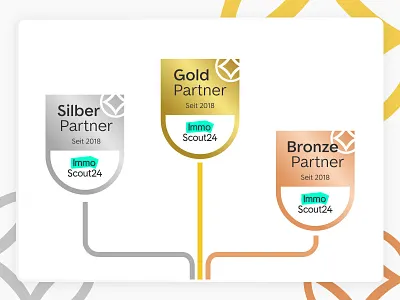 ImmoScout24 B2B partner badges art direction b2b branding illustration membershipdesign