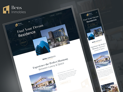 Real Estate Website broker creative dark eye catching graphic design home landing page logo luxury mobile design morden real estate responsive ui uiux user interface ux website website design website ui