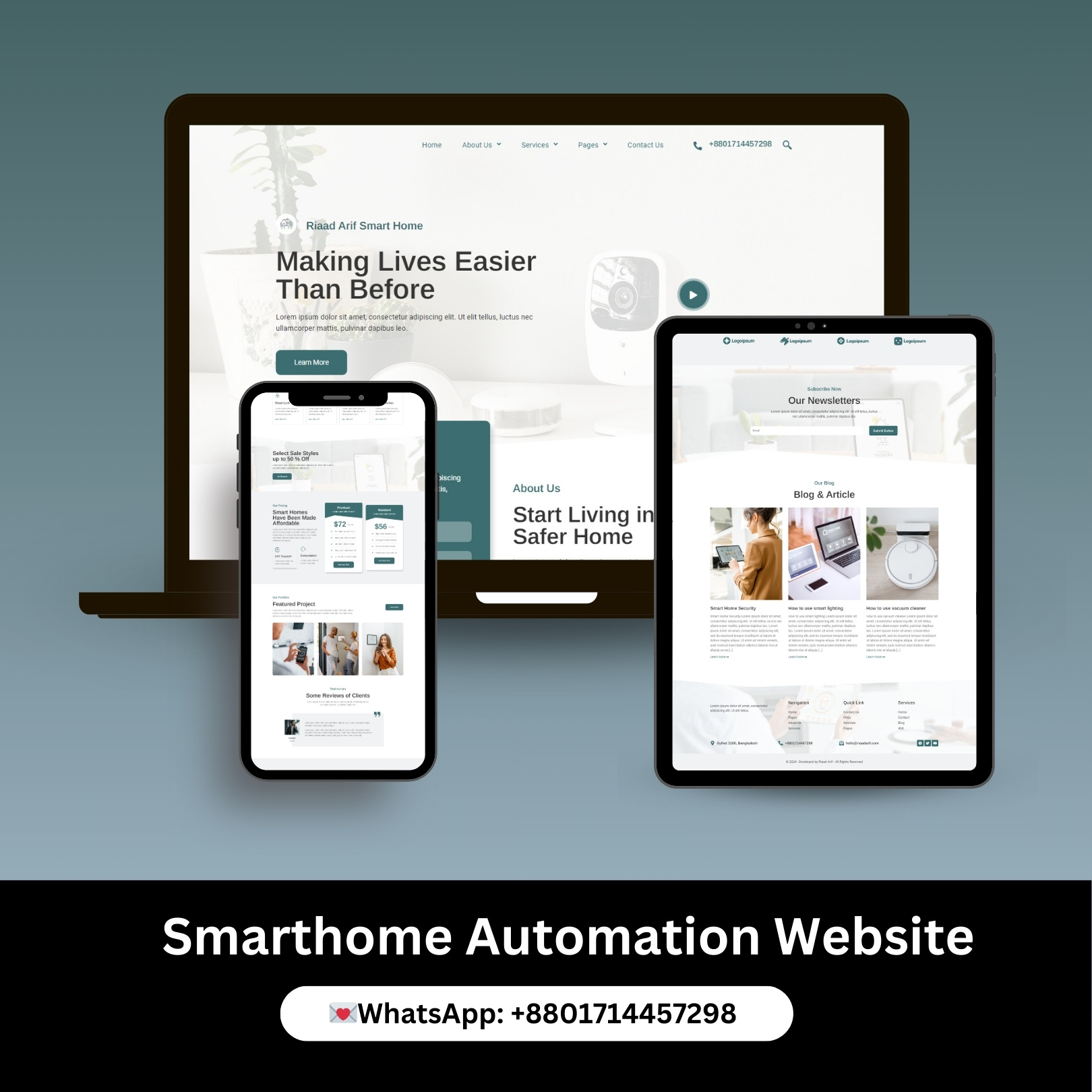 Smarthome Automation Website automation website business website creative website design designer dribbble elementor pro elementor website freelancer landing page professional website real estate website responsive website riaad arif web app web design website design wordpress wordpress landing wordpress website