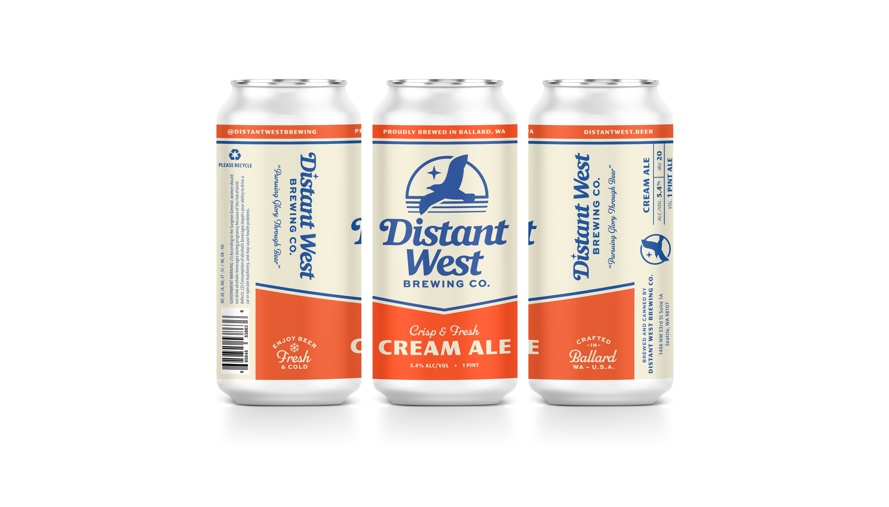 Distant West Brewing - Can Labels beer beer labels brand design branding brewery brewery branding brewery logo brewery packaging designer graphic design identity design logo logodesign packaging