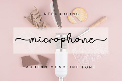 Microphone Font crafting font cute font handwritten script script font
