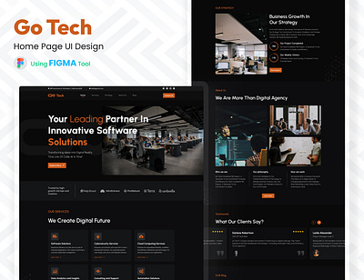 Go Tech Home Page UI Design figma home page design landing page design product design uiux user experience user experience design user interface user interface design web design