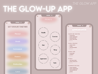 The glow-up app design glowup graphic design ui ux