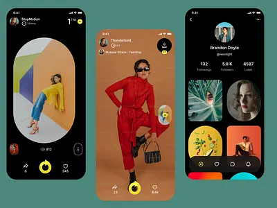 Chipz: Social Networking Platform animation branding content creator design fashion graphic design like logo mobile screens photo profile screens shots social networking ui video