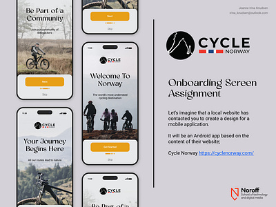 Cycle Norway Onboarding Screen Assignment app cycle norway onboardingscreen phone ui ux vector