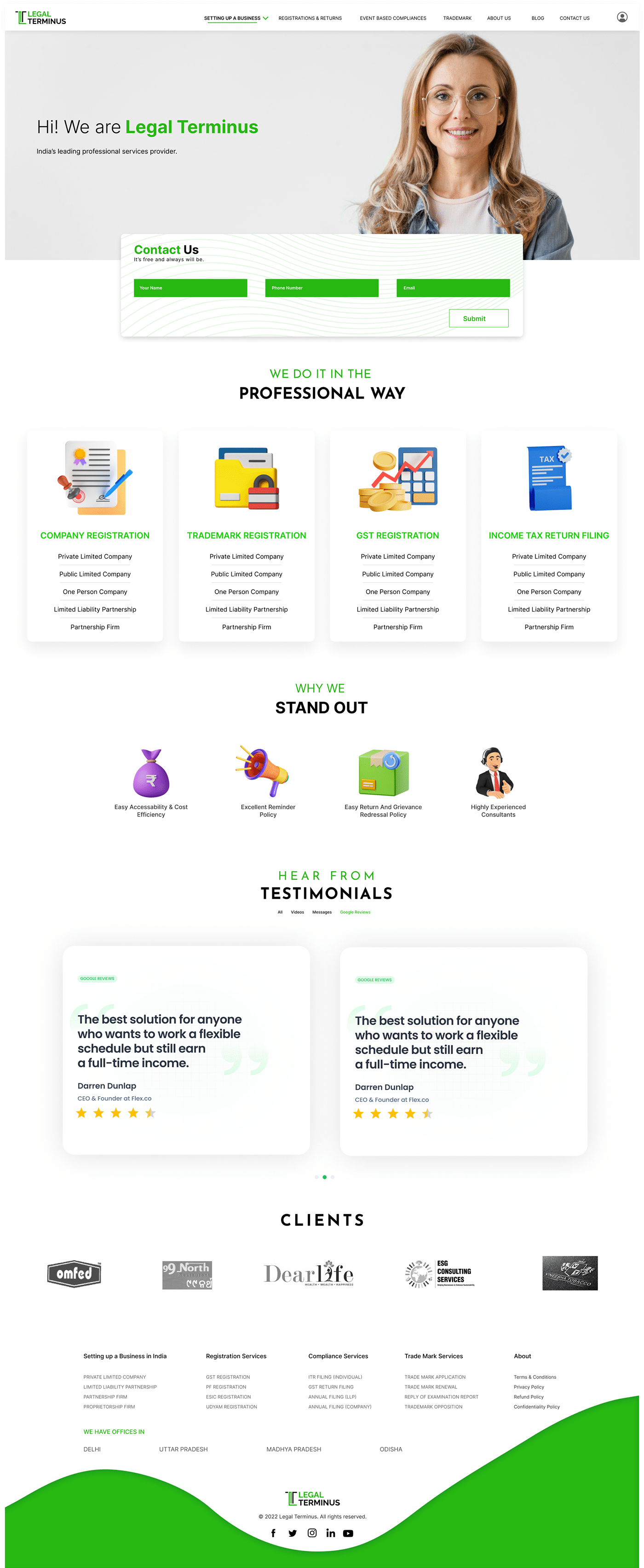 Law Firm Website - Landing Page | Contact us | Service branding contact us figma illustration landing page logo services ui ux