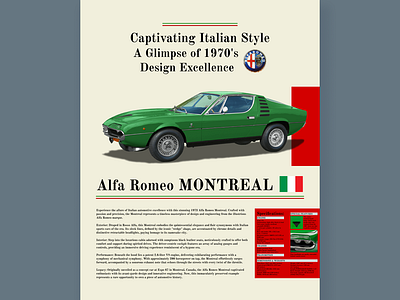 Alfa Romeo MONTREAL Poster car creative design experiment graphic design poster retro retrodesign ui vintage visual