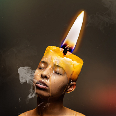 Candle head girl abstract art art candle candle head girl graphic design head image editing photo manipulation photoshop smoke