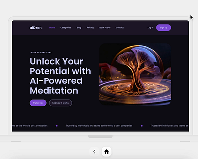 Ai Powered Meditation App Design ai app design meditation mobile ui yoga zen