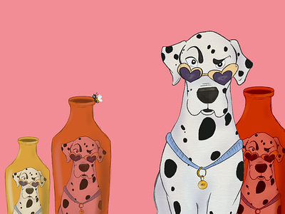 dalmatian with glasses branding design digital art drawing graphic design illustration procreate