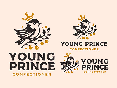 Young prince logo berry bird branding cake confectioner crowne design graphic design illustration logo motion graphics prince typography vector young