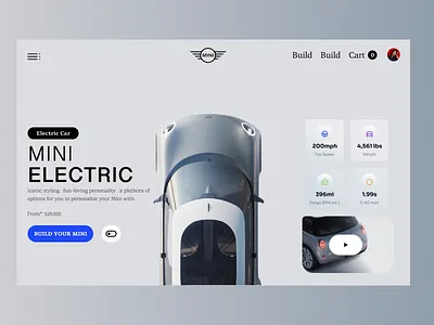 Electric car's landing page design interface landing landing pages ui
