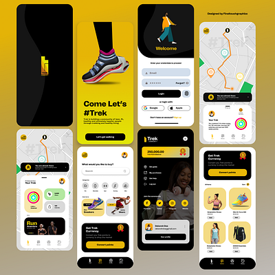 UI design ( Mobile app) app black fitness app graphic design health mobile app mobile phone ui ui ux user testing ux yellow