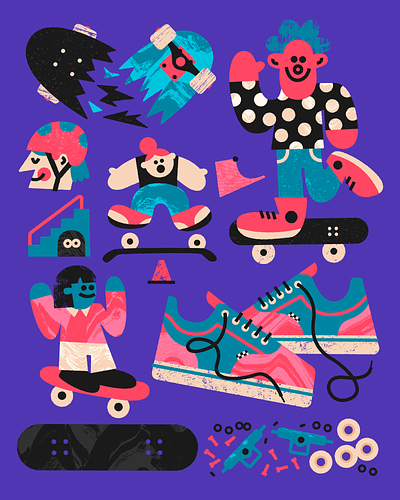 Skateboarding Spot Illustrations art character doodle fun illustration spotillustration vector