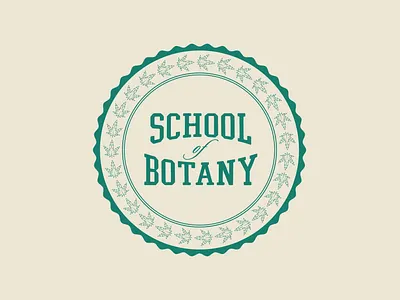 School of Botany badge botany branding education green leaf logo marijuana nature school smoke typography weed