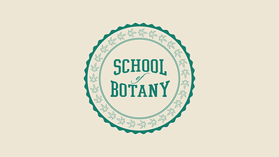 School of Botany badge botany branding education green leaf logo marijuana nature school smoke typography weed
