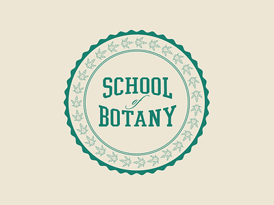 School of Botany badge botany branding education green leaf logo marijuana nature school smoke typography weed