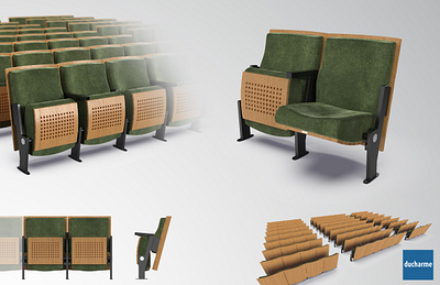Ducharme Seatings - Theater Seats Renderings 3d