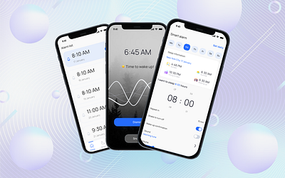 Smart Alarm | IOS app alarm alarm app branding design illustration ios ios app mobile app ui ux