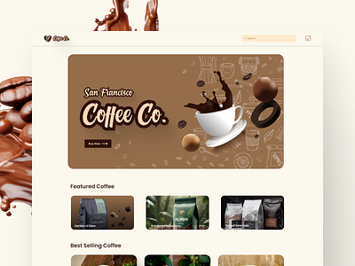 Coffee Co. 3d app branding clean design graphic design illustration logo ui uiux ux web