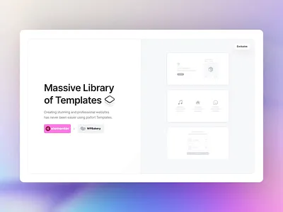pixfort Templates Library animation clean cursor design elementor gradient icons illustration import library manager motion design pixfort rive templates theme ui web design wordpress wpbakery