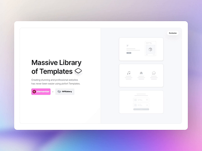 pixfort Templates Library animation clean cursor design elementor gradient icons illustration import library manager motion design pixfort rive templates theme ui web design wordpress wpbakery