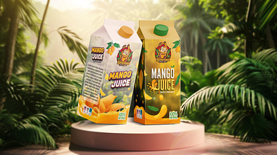 Mango Juice Packaging & Label Design graphic designer graphics illustrator logo packaging design packaging designer photoshop
