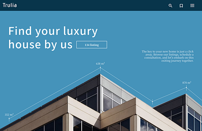 Real estate website ad animation blue branding clean design graphic design logo luxury motion graphics realestate ui web