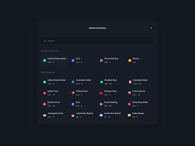 Select Currency | modal dialog button creative design design system dropdown figma form input payment savina designer select select field text field uikit ux uxdesign valeria product designer valeria savina designer website wireframe