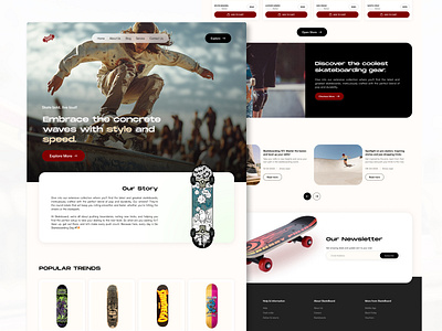 Skateboard Website animation app branding design graphic design heropage homepage illustration inspiration landingpage logo motion graphics ui uiux vector