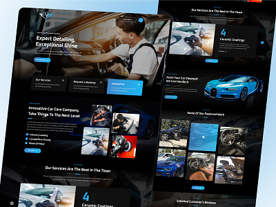 Auto Detailing, Car Wash Website Landing Page Design auto detailing branding colorful design design figma graphic design landing page website landings logo minimaist design ui uiux web design web landing page website design