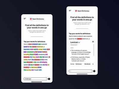Dictionary mobile app app design dictionary highlight mobile ui ux