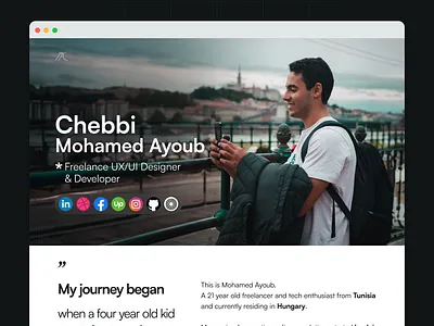 Mohamed Ayoub Chebbi Portfolio Website design portfolio gsap personal website photo portfolio profile react ui webdesign website