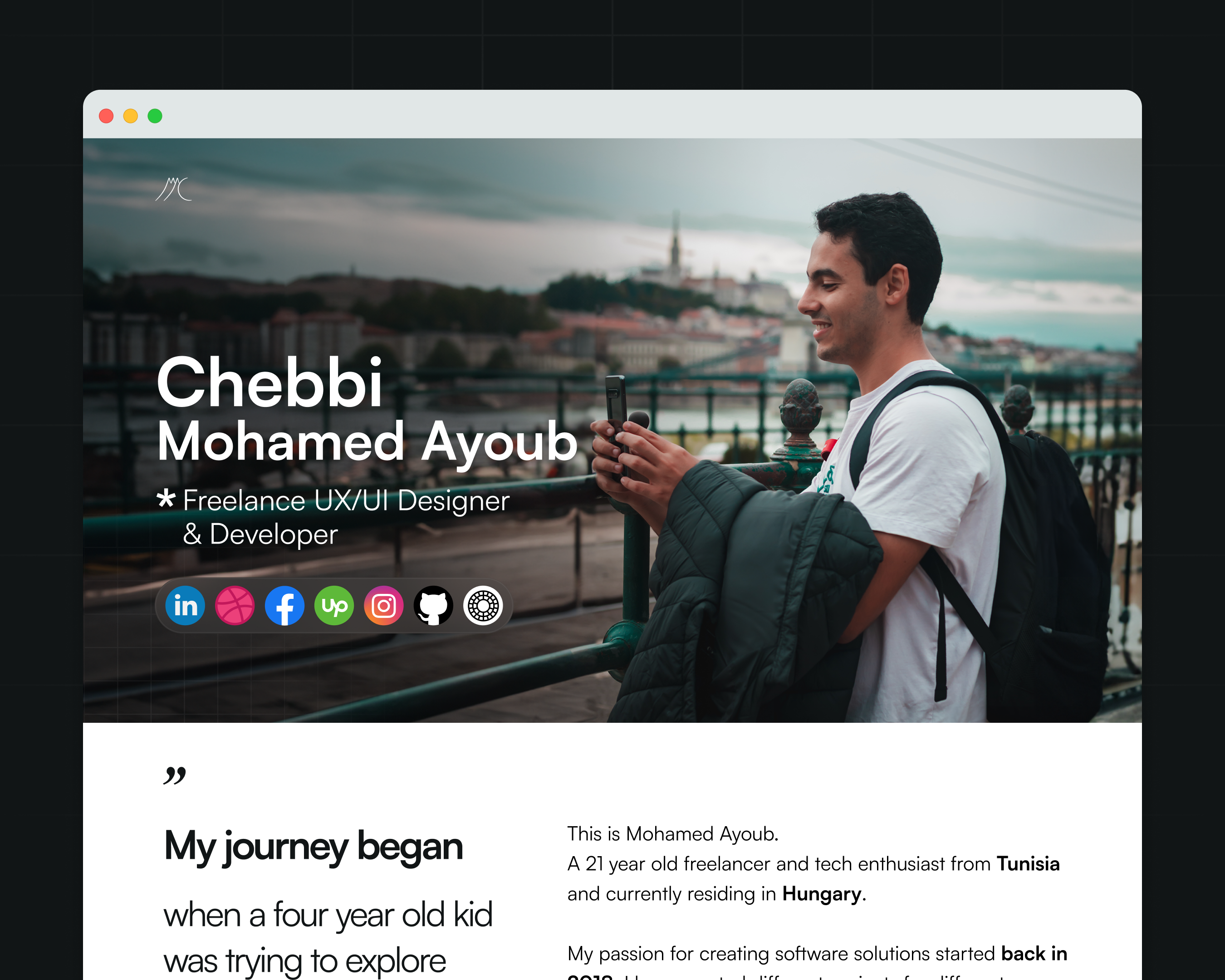 Example of Mohamed Ayoub Chebbi Portfolio Website