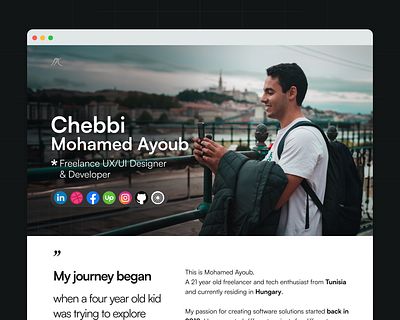 Mohamed Ayoub Chebbi Portfolio Website design portfolio gsap personal website photo portfolio profile react ui webdesign website